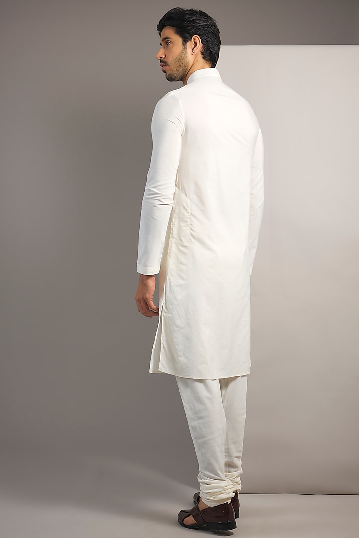 Cream Raw Silk Hand Embroidered Groom Sherwani Set by AMIT ARORA at Pernia's Pop Up Shop