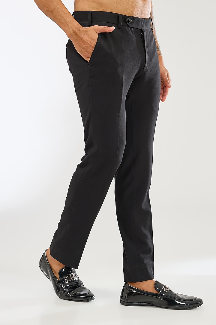 Black Suiting Hand Embroidered Tuxedo Set by AMIT ARORA at Pernia's Pop Up Shop