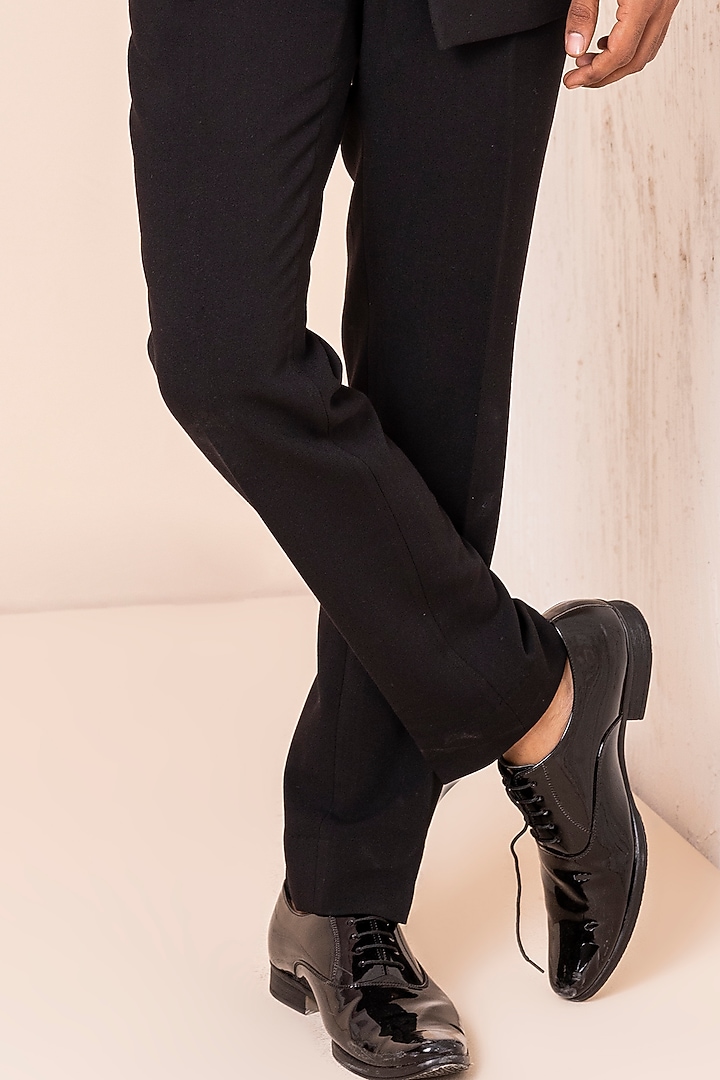 Black Knit Hand Embroidered Blazer Set by AMIT ARORA at Pernia's Pop Up Shop
