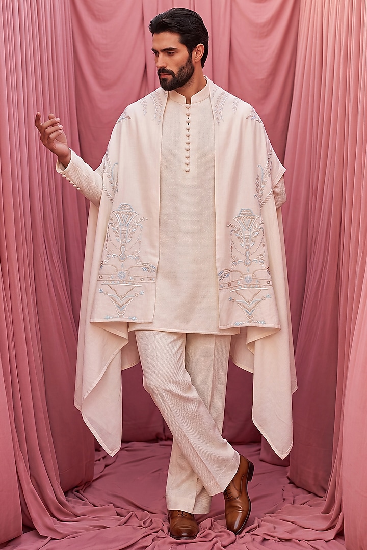 Ivory Knit Kurta Set by AMIT ARORA at Pernia's Pop Up Shop