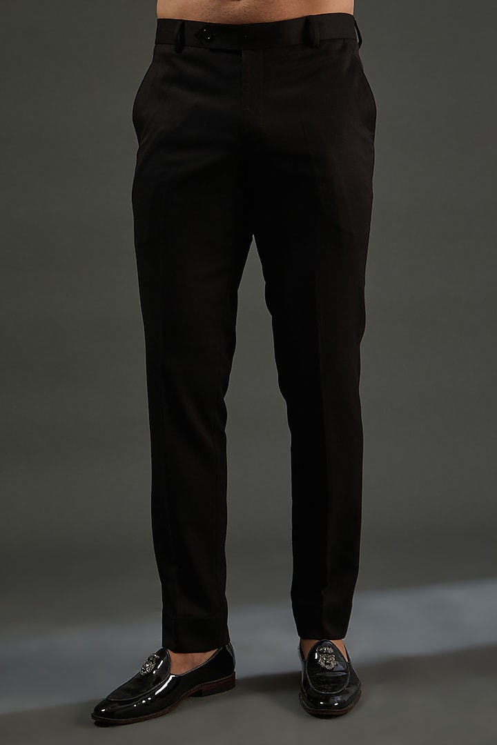 Black Knit Swarovski Embellished Tuxedo Set by AMIT ARORA at Pernia's Pop Up Shop