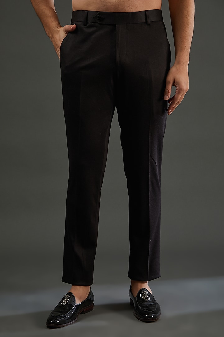 Dark Grey Knit Embellished Tuxedo Set by AMIT ARORA at Pernia's Pop Up Shop