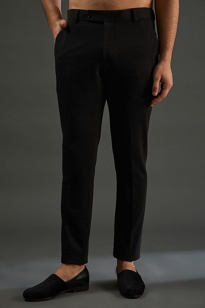 Black Knit Quilted Blazer Set by AMIT ARORA at Pernia's Pop Up Shop