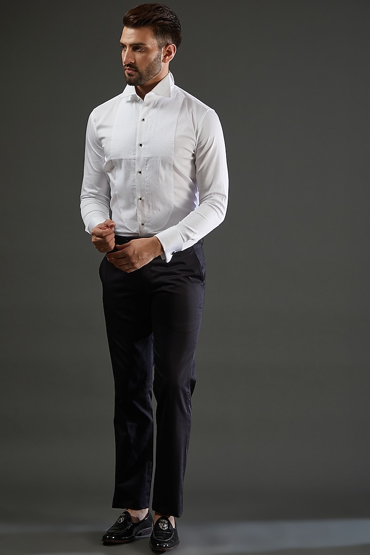 White Cotton Party Wear Shirt by AMIT ARORA at Pernia's Pop Up Shop