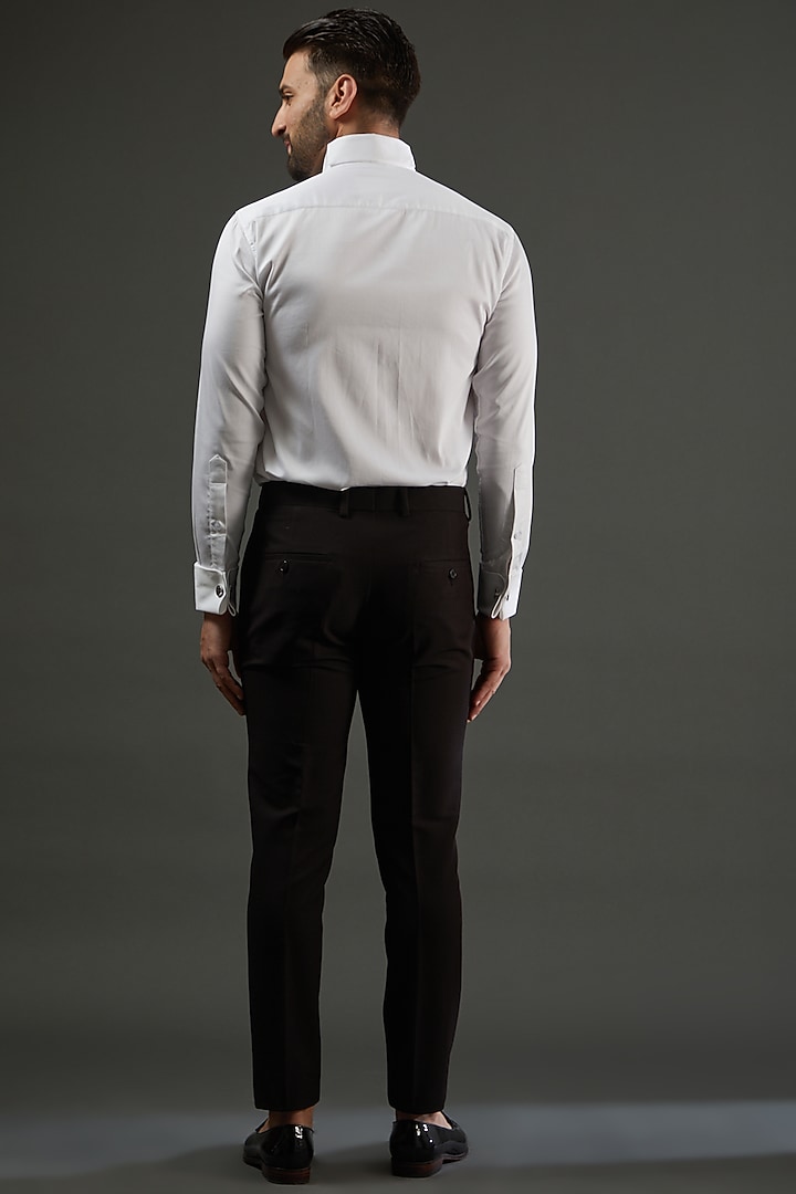 White Cotton Pleated Party Wear Shirt by AMIT ARORA at Pernia's Pop Up Shop