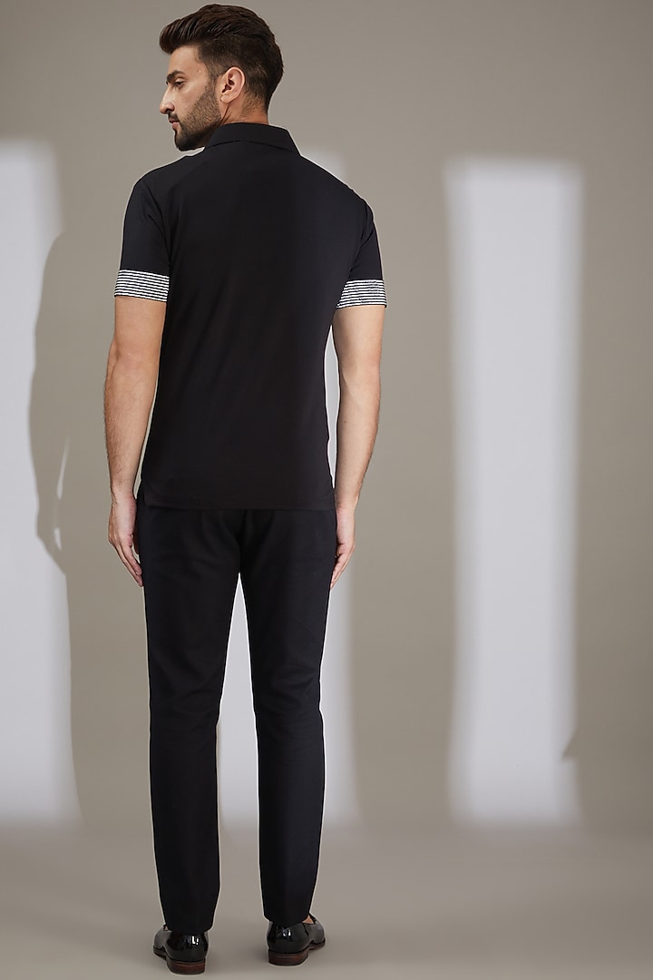 Black Knit T-Shirt by AMIT ARORA at Pernia's Pop Up Shop