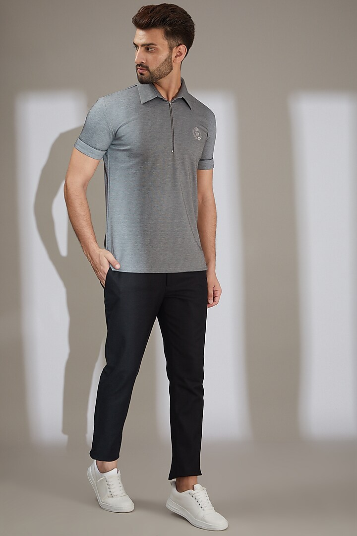 Grey Knit T-Shirt by AMIT ARORA