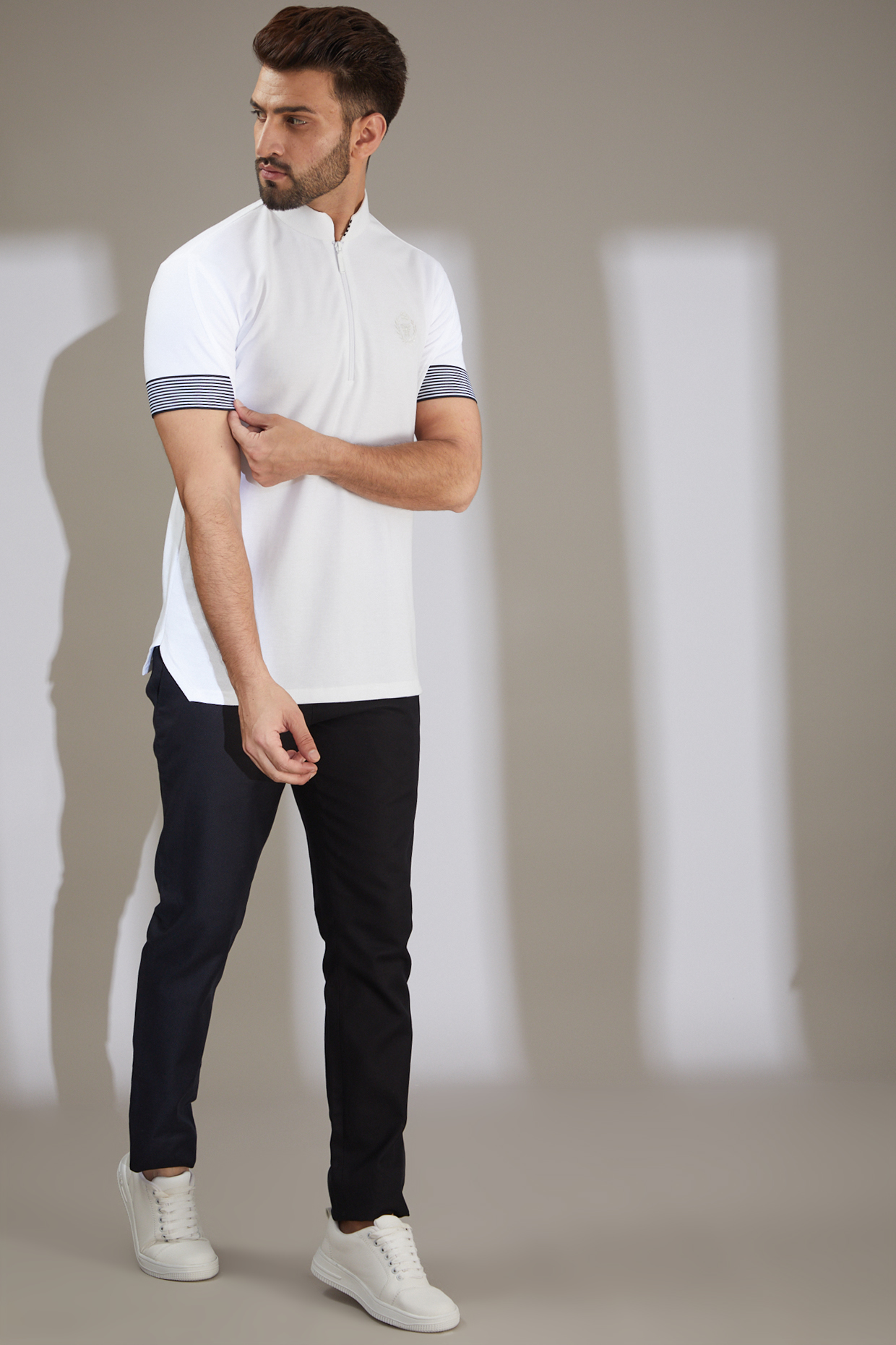 White T-Shirt in Knit by AMIT ARORA
