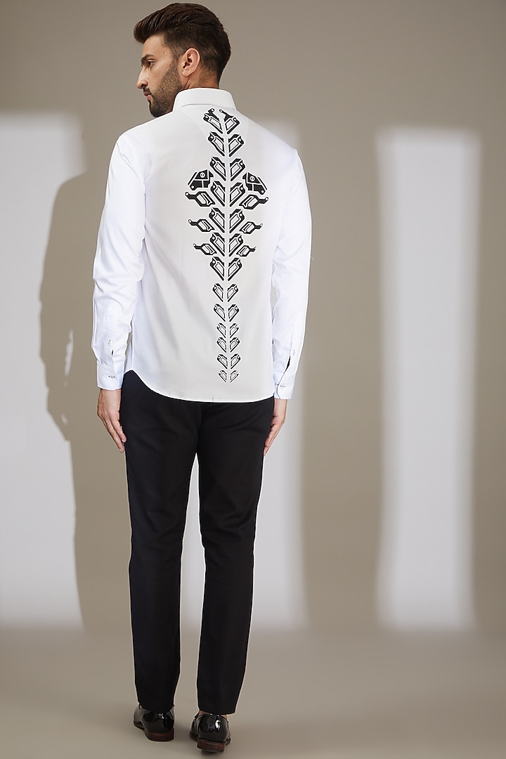 Black Straight Pants in Cotton by AMIT ARORA at Pernia's Pop Up Shop