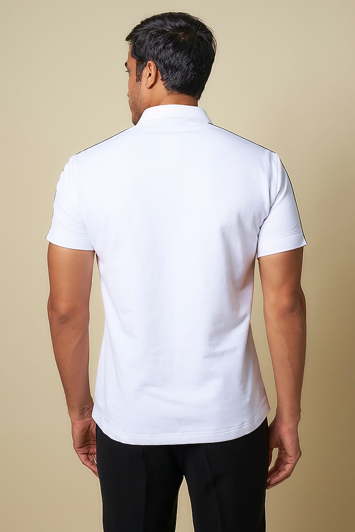 White Knit T-shirt by AMIT ARORA at Pernia's Pop Up Shop