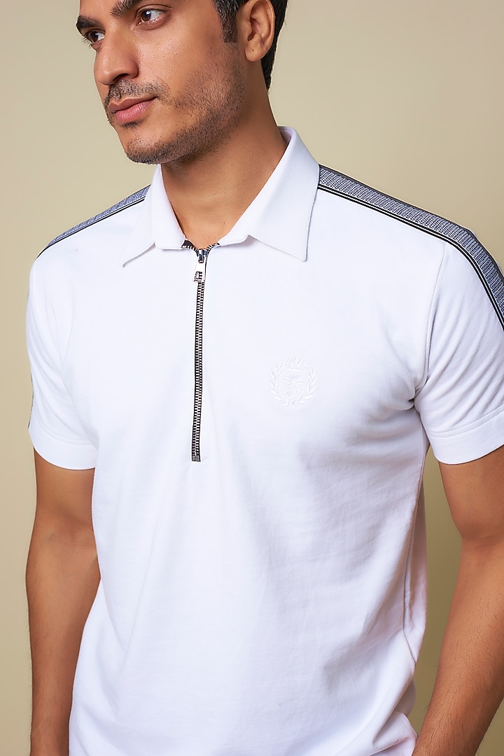 White Knit T-shirt by AMIT ARORA at Pernia's Pop Up Shop