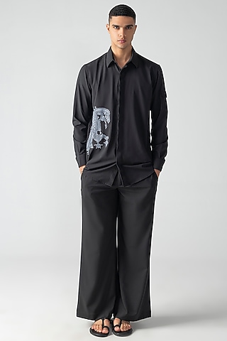 Black Crepe Co-Ord Set by AMIT ARORA