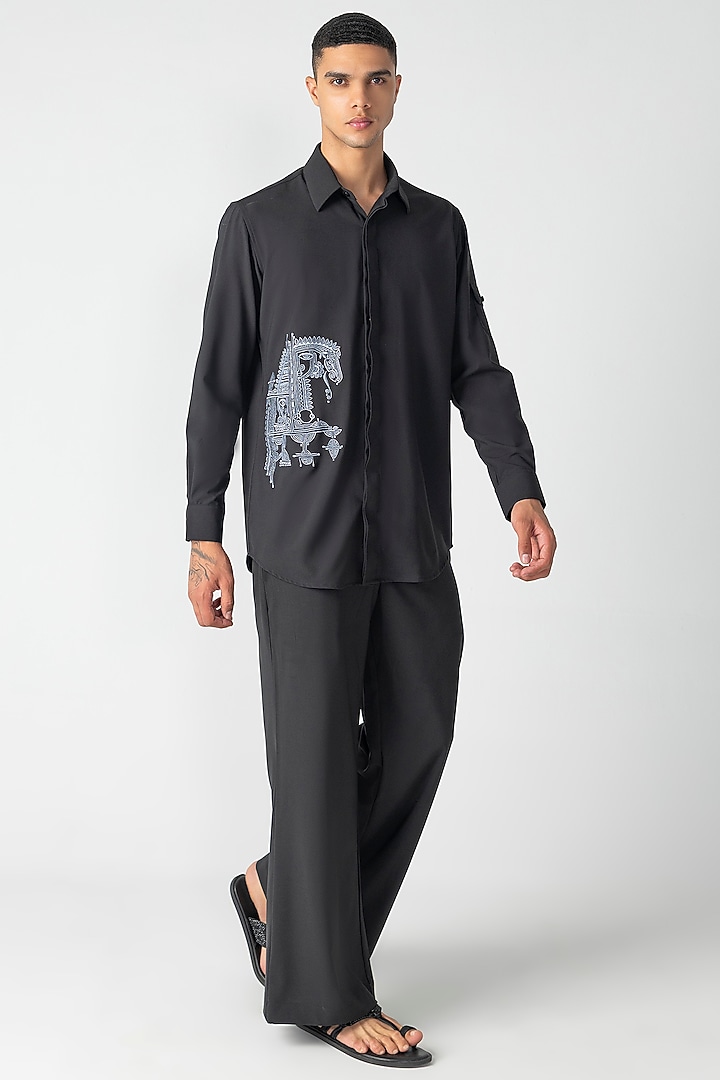 Black Crepe Co-Ord Set by AMIT ARORA at Pernia's Pop Up Shop