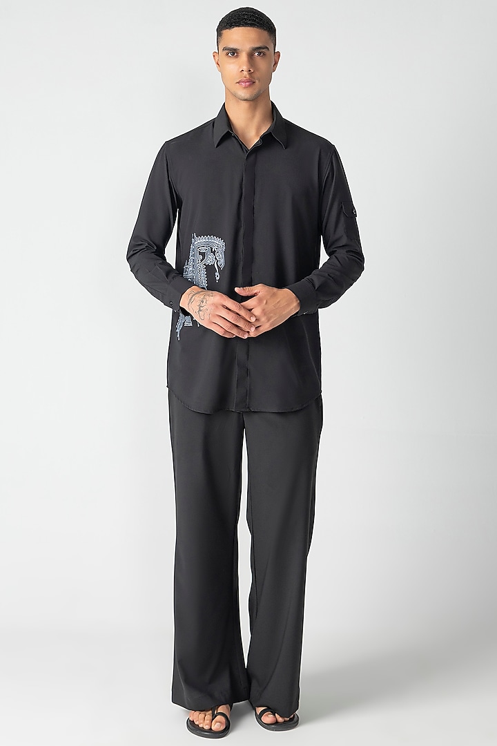 Black Crepe Co-Ord Set by AMIT ARORA at Pernia's Pop Up Shop