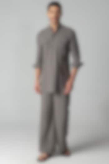 Mouse-Colored Crepe Co-Ord Set by AMIT ARORA at Pernia's Pop Up Shop