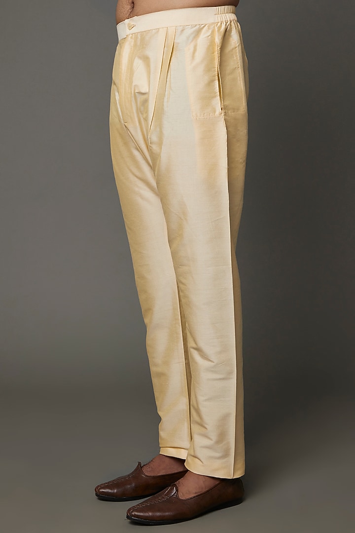 Cream Moonga Silk Kurta Set by AMIT ARORA at Pernia's Pop Up Shop