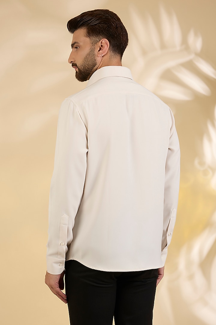 Off-White Polynosic Party Wear Shirt by AMIT ARORA at Pernia's Pop Up Shop