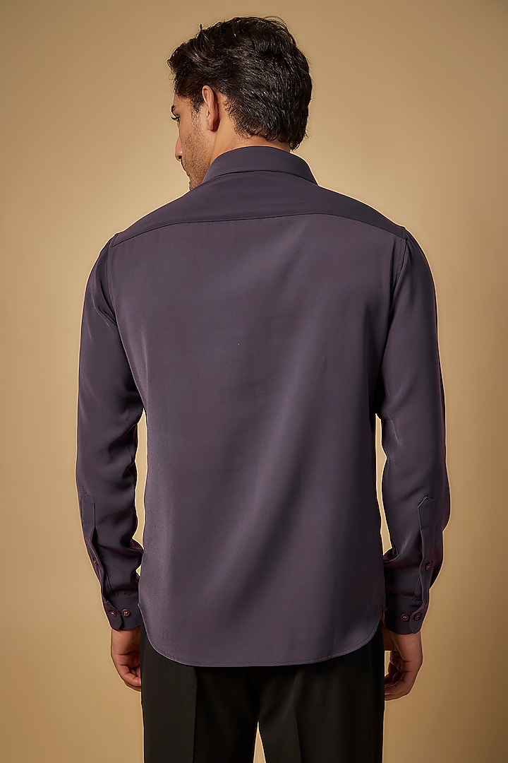 Purple Polysonic Party Wear Shirt by AMIT ARORA at Pernia's Pop Up Shop