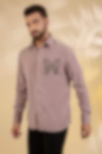 Dark Pink Polynosic Party Wear Shirt by AMIT ARORA at Pernia's Pop Up Shop