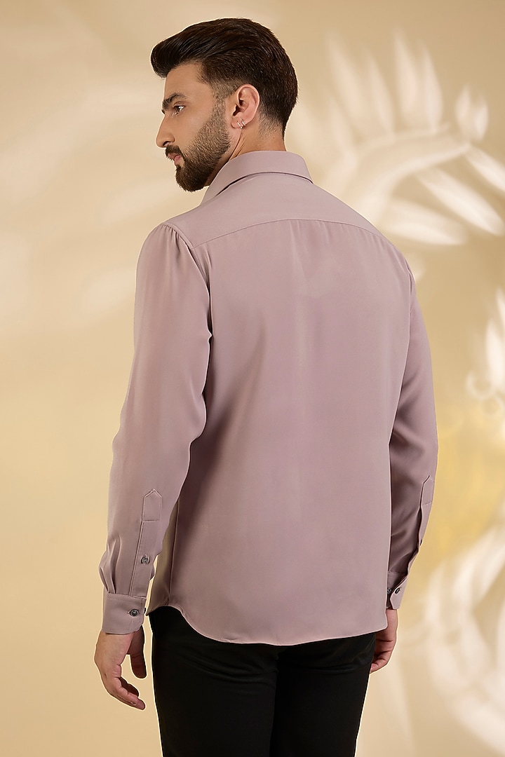 Dark Pink Polynosic Party Wear Shirt by AMIT ARORA at Pernia's Pop Up Shop