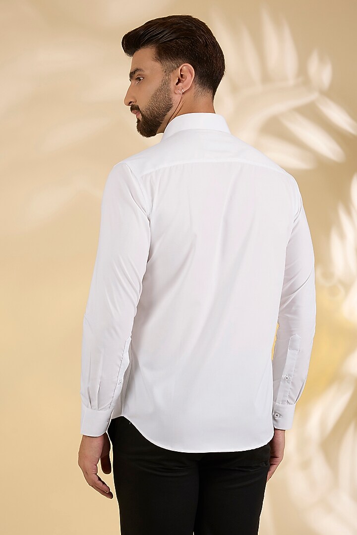 White Polynosic Party Wear Shirt by AMIT ARORA at Pernia's Pop Up Shop