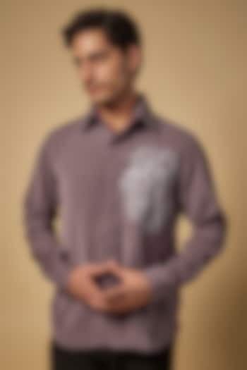 Purple Polysonic Party Wear Shirt by AMIT ARORA at Pernia's Pop Up Shop