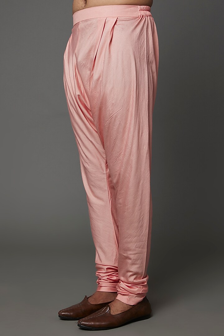 Peach Raw Silk Groom Sherwani Set by AMIT ARORA at Pernia's Pop Up Shop