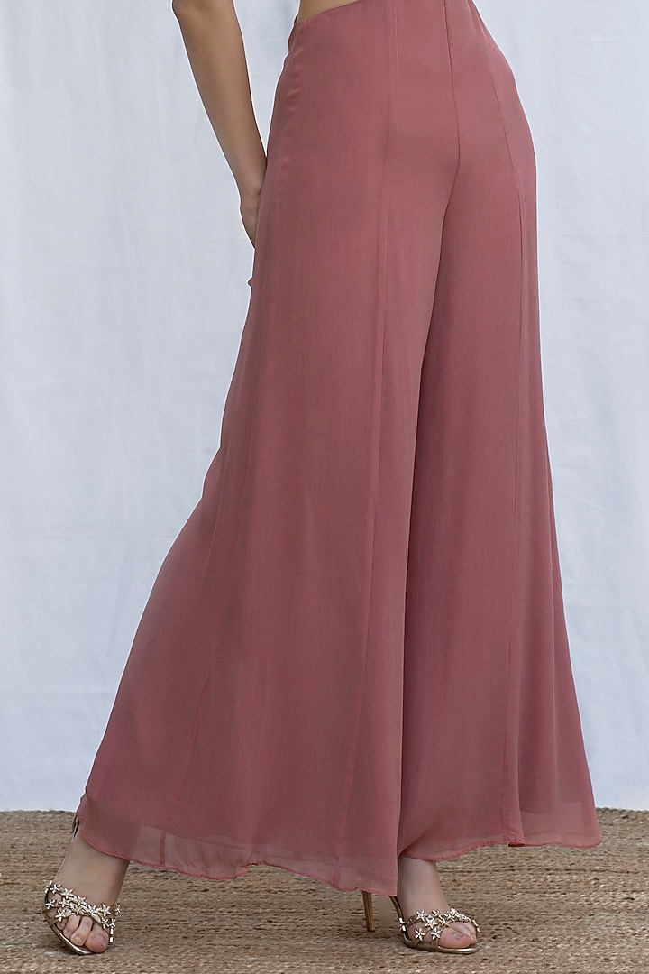 Terracotta Viscose Georgette Hand Embroidered Jumpsuit by AMRTA By Guneet Kondal at Pernia's Pop Up Shop
