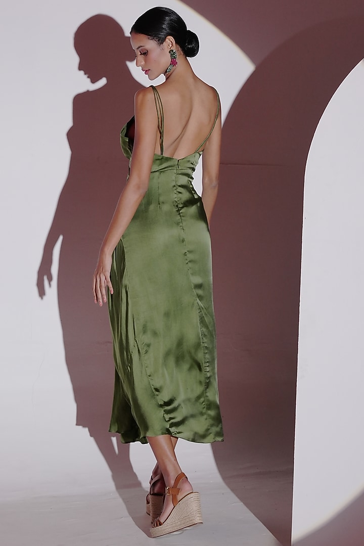 Alpas Satin Midi Summer Dress by AMRTA By Guneet Kondal at Pernia's Pop Up Shop