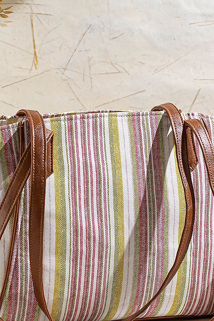 Pink & Brown Premium Cotton Tote Bag by AMYRA at Pernia's Pop Up Shop