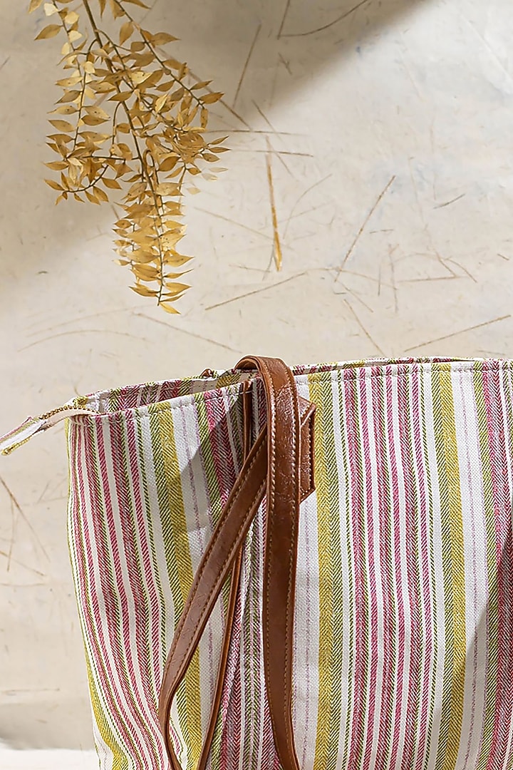 Pink & Brown Premium Cotton Tote Bag by AMYRA at Pernia's Pop Up Shop