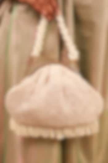 Grey Georgette Thread Embroidered Purse by AMYRA at Pernia's Pop Up Shop