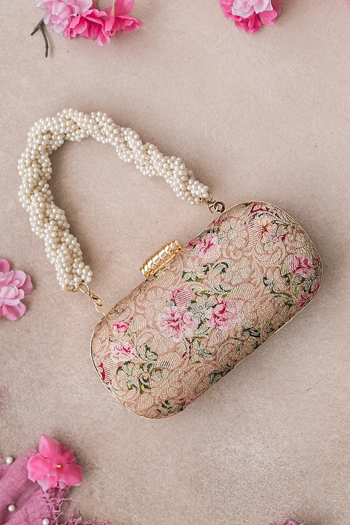 Old Rose Floral Printed Clutch by AMYRA