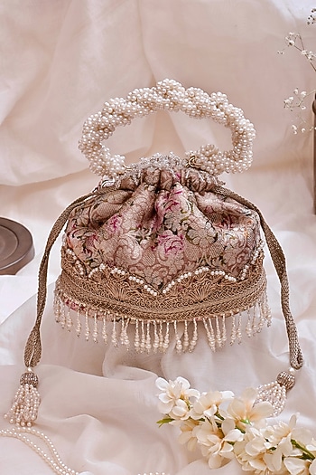Old Rose Floral Printed Bucket Bag by AMYRA at Pernia's Pop Up Shop