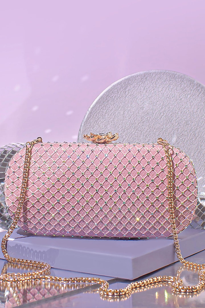 Pink Shimmer Clutch by AMYRA