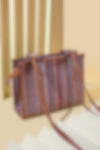 Navy Embroidered Sling Bag by AMYRA at Pernia's Pop Up Shop