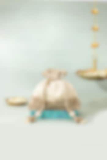 Off-White Pure Silk Potli by AMYRA at Pernia's Pop Up Shop