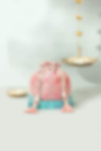 Dusty Pink Pure Banarasi Silk Pearl Embellished Potli by AMYRA at Pernia's Pop Up Shop