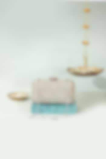 Multi-Colored Banarasi Silk & Metal Clutch by AMYRA at Pernia's Pop Up Shop