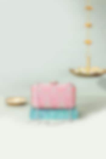 Multi-Colored Banarasi Silk & Metal Clutch by AMYRA at Pernia's Pop Up Shop