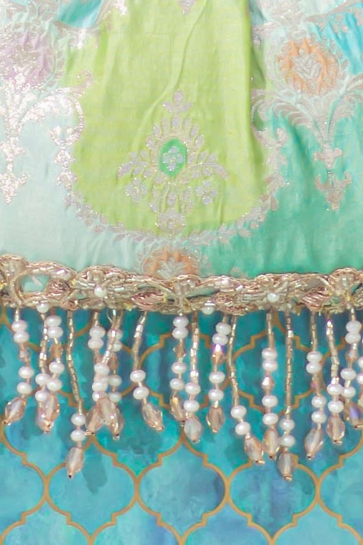 Blue Banarasi Silk Floral Handwork Vintage Purse by AMYRA at Pernia's Pop Up Shop