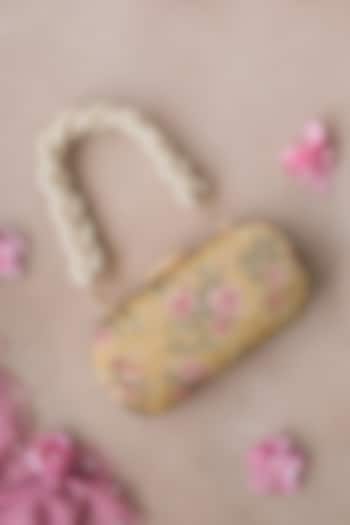Mustard Floral Printed Clutch by AMYRA at Pernia's Pop Up Shop
