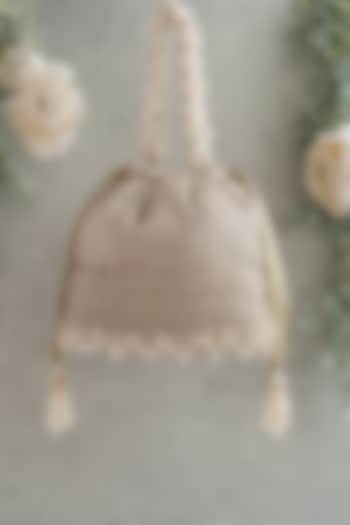 Silver & Gold Embroidered Potli by AMYRA at Pernia's Pop Up Shop