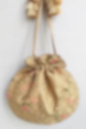 Gold Embroidered Potli by AMYRA at Pernia's Pop Up Shop