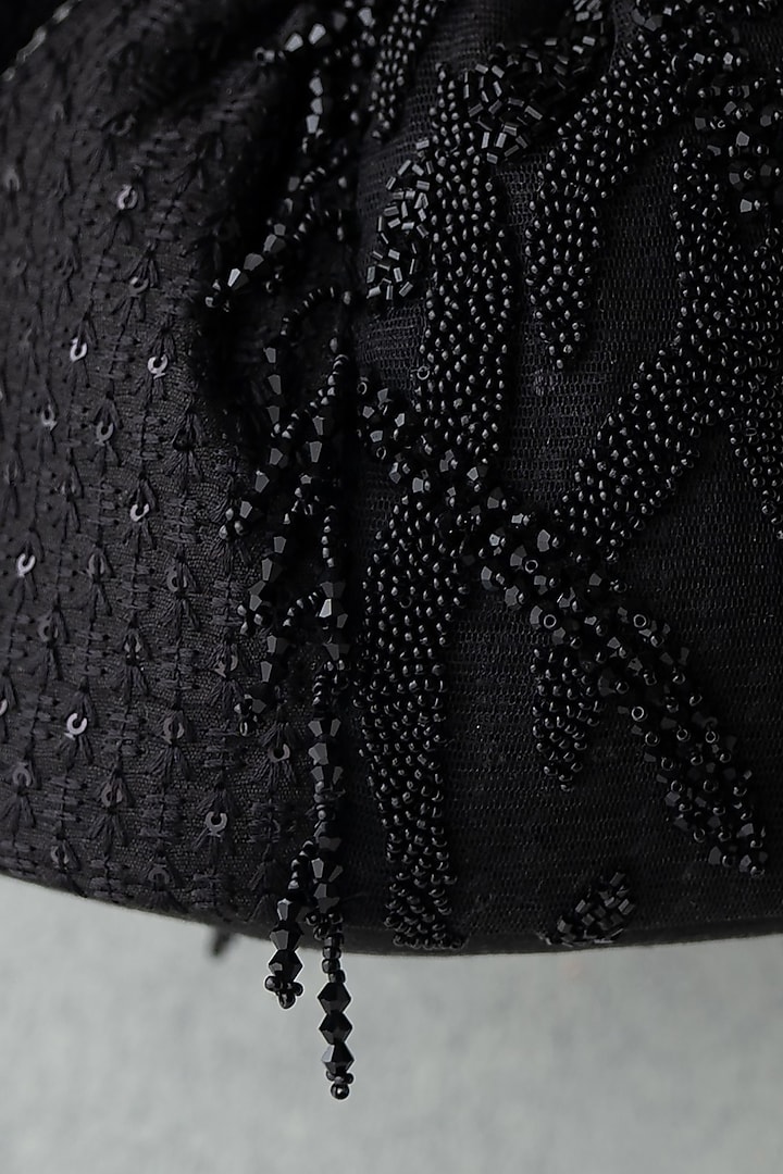 Black Silk Potli by AMYRA at Pernia's Pop Up Shop
