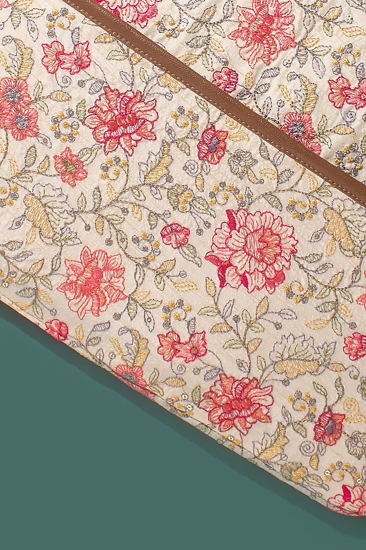 Multi-Colored Poly Silk Embroidered Laptop Sleeve by AMYRA at Pernia's Pop Up Shop