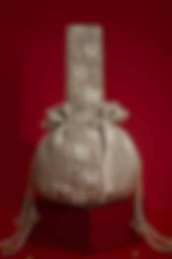 Champagne Organza Tissue Round-Shaped Potli by AMYRA at Pernia's Pop Up Shop