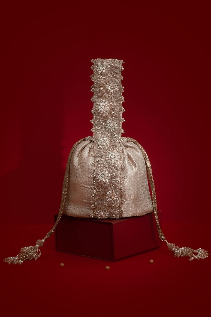 Champagne Organza Tissue Bucket Bag by AMYRA at Pernia's Pop Up Shop