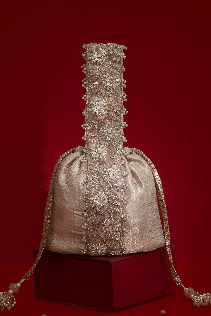 Champagne Organza Tissue Bucket Bag by AMYRA at Pernia's Pop Up Shop