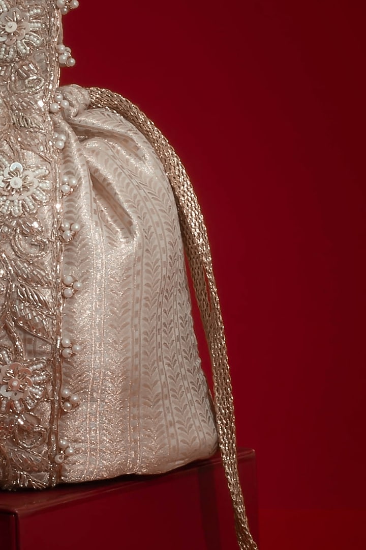 Champagne Organza Tissue Bucket Bag by AMYRA at Pernia's Pop Up Shop
